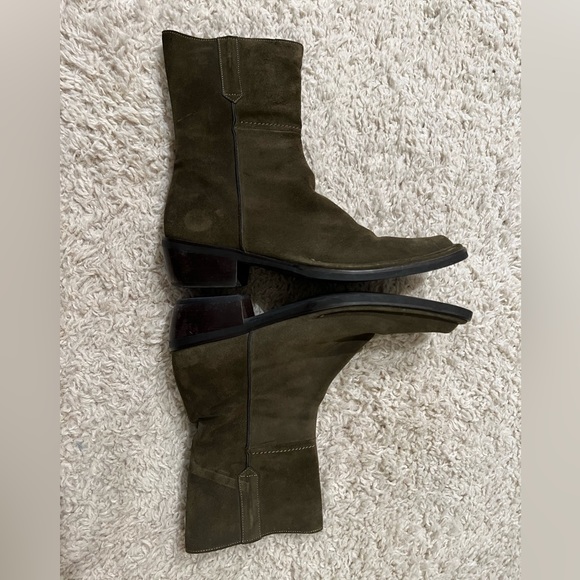 Anthropologie Cordani Green Suede Boots Made in Italy 37.5 37 1/2 - Picture 3 of 11
